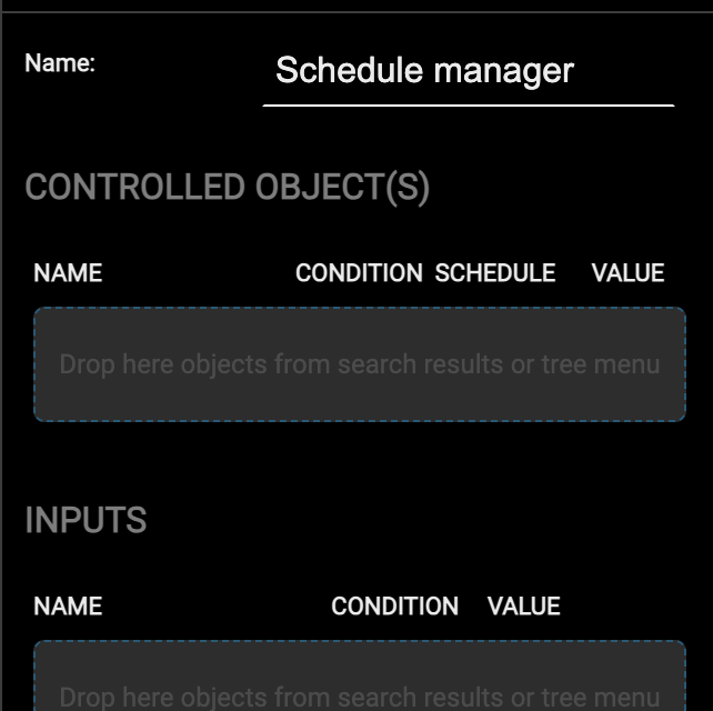 The card of a schedule manager