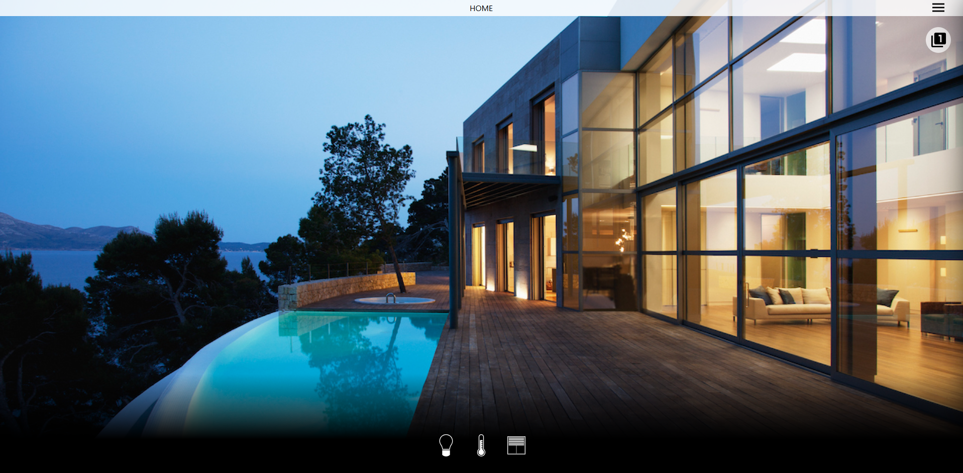 The home page of a project with three functions only