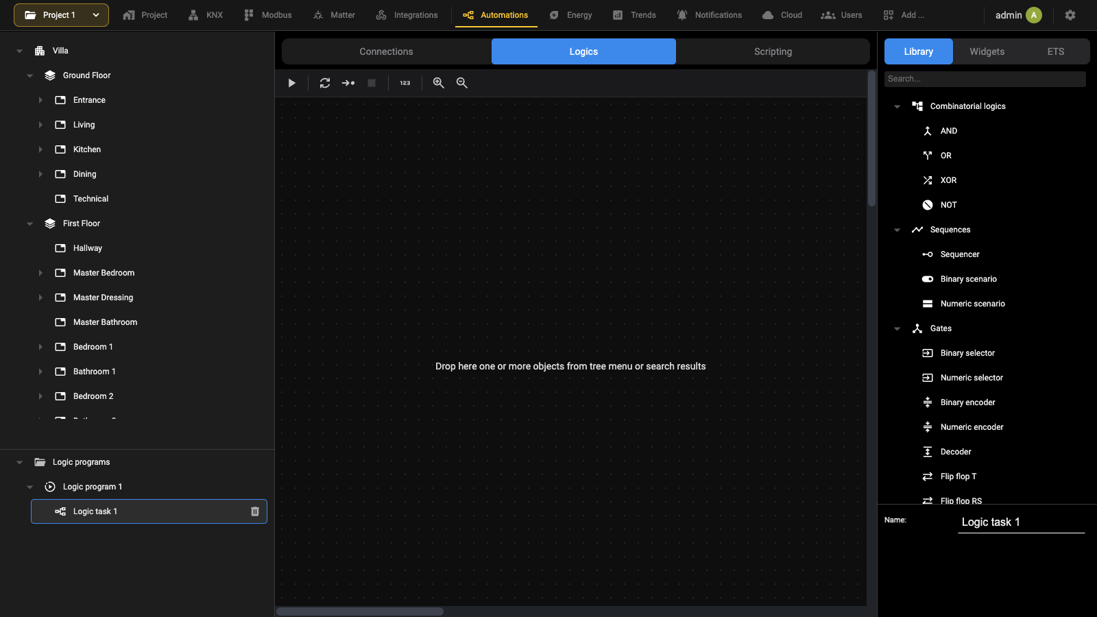 Logic task editor