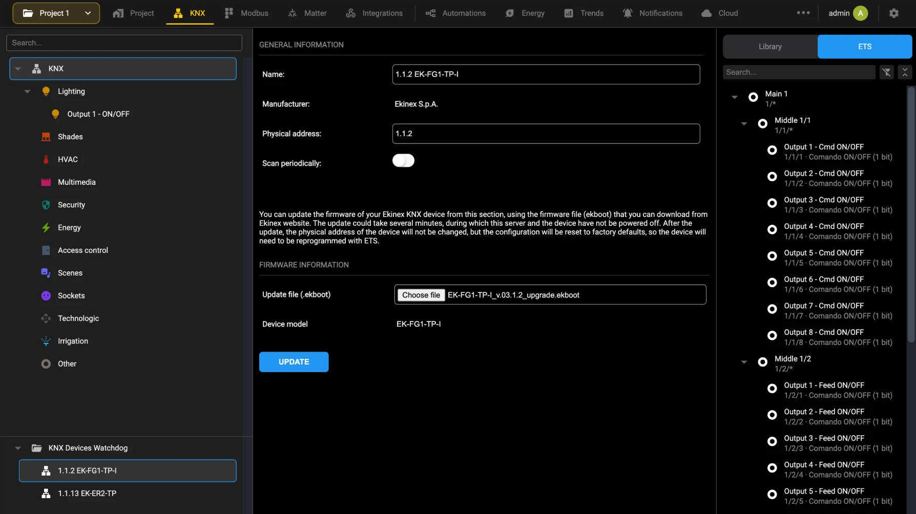 Firmware file checked against the device model