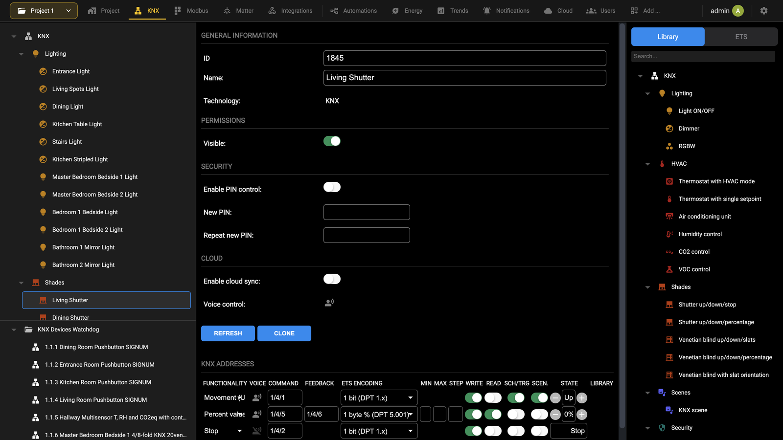 Widget card in expert mode