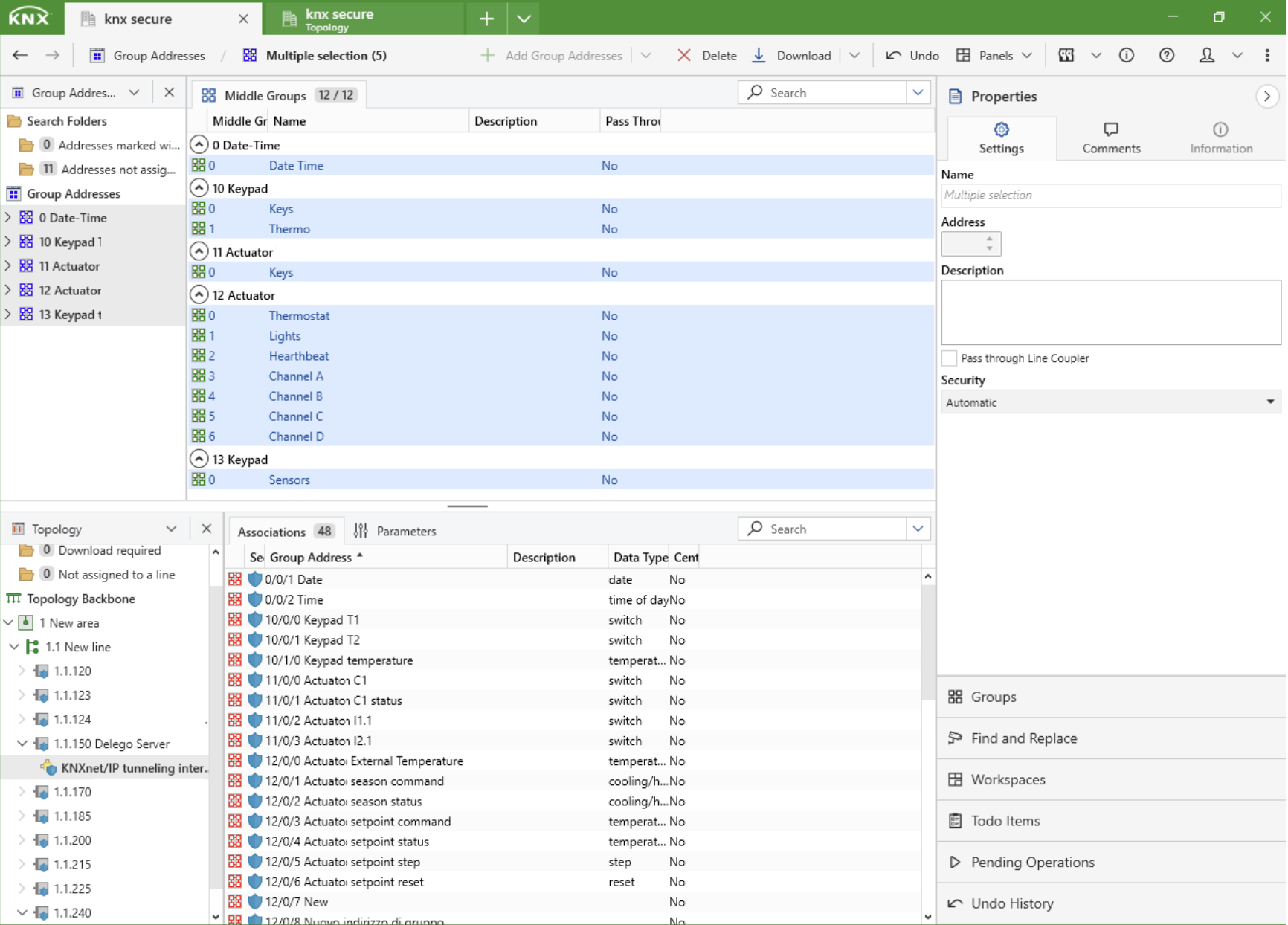 The Delégo Server associated with the secure group addresses in ETS