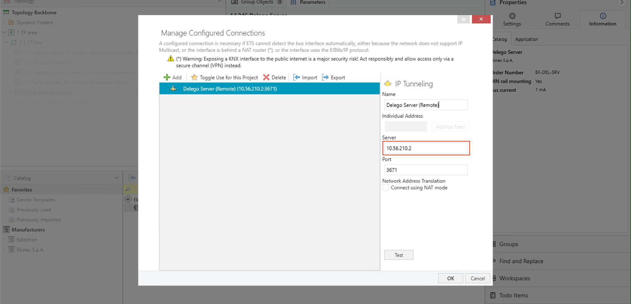 The remote connection over the cloud VPN