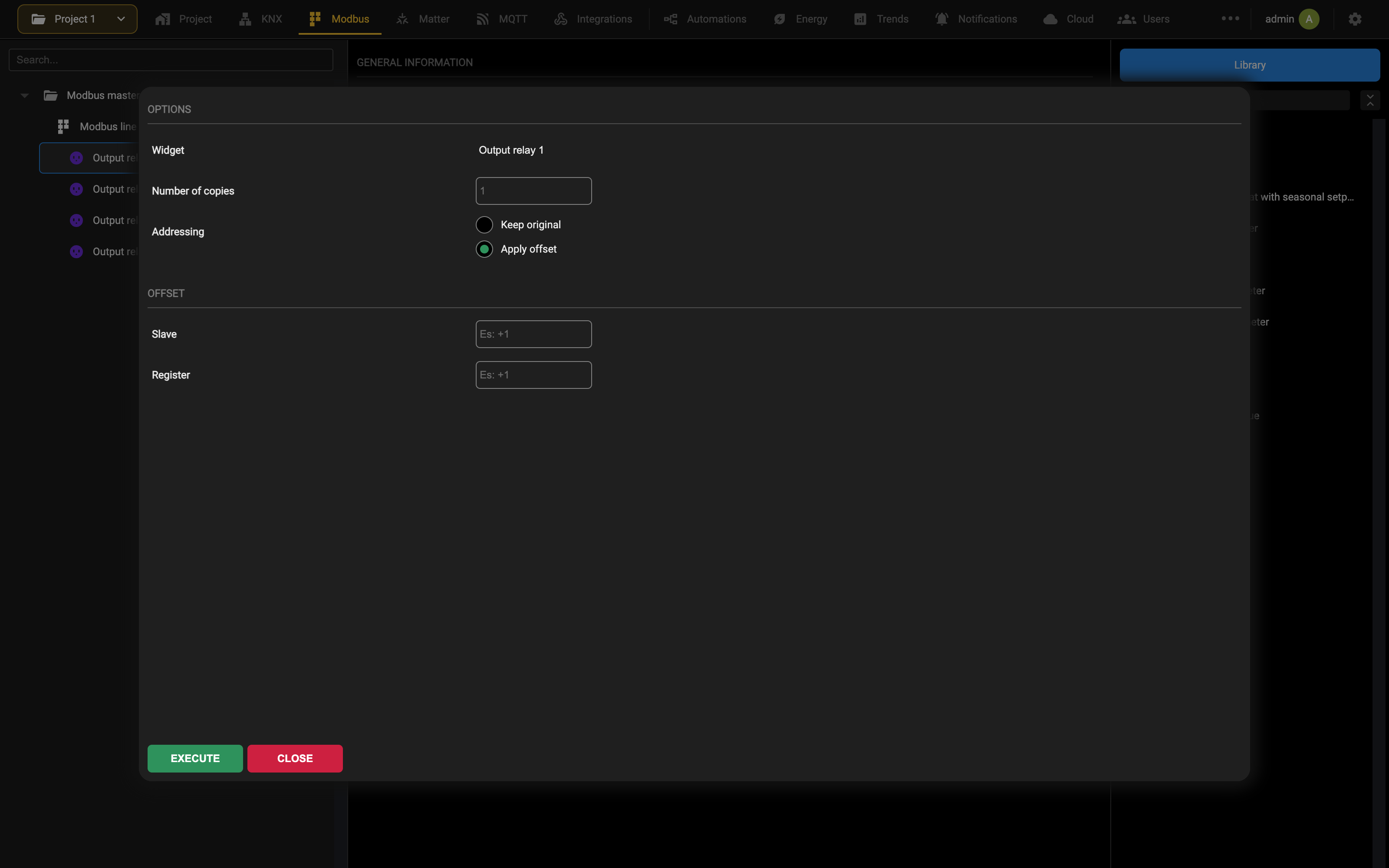 Widget duplication window