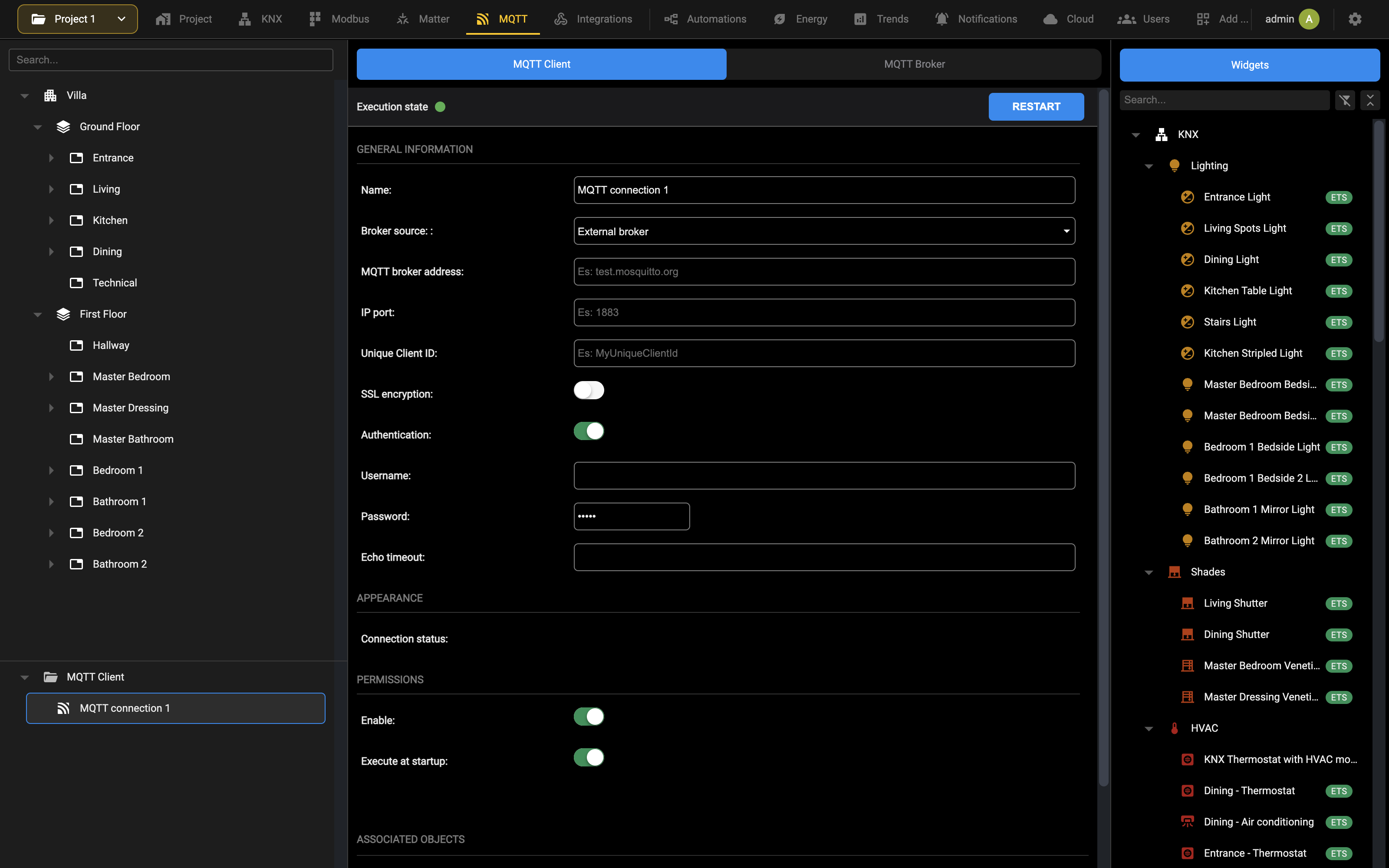 MQTT connection card