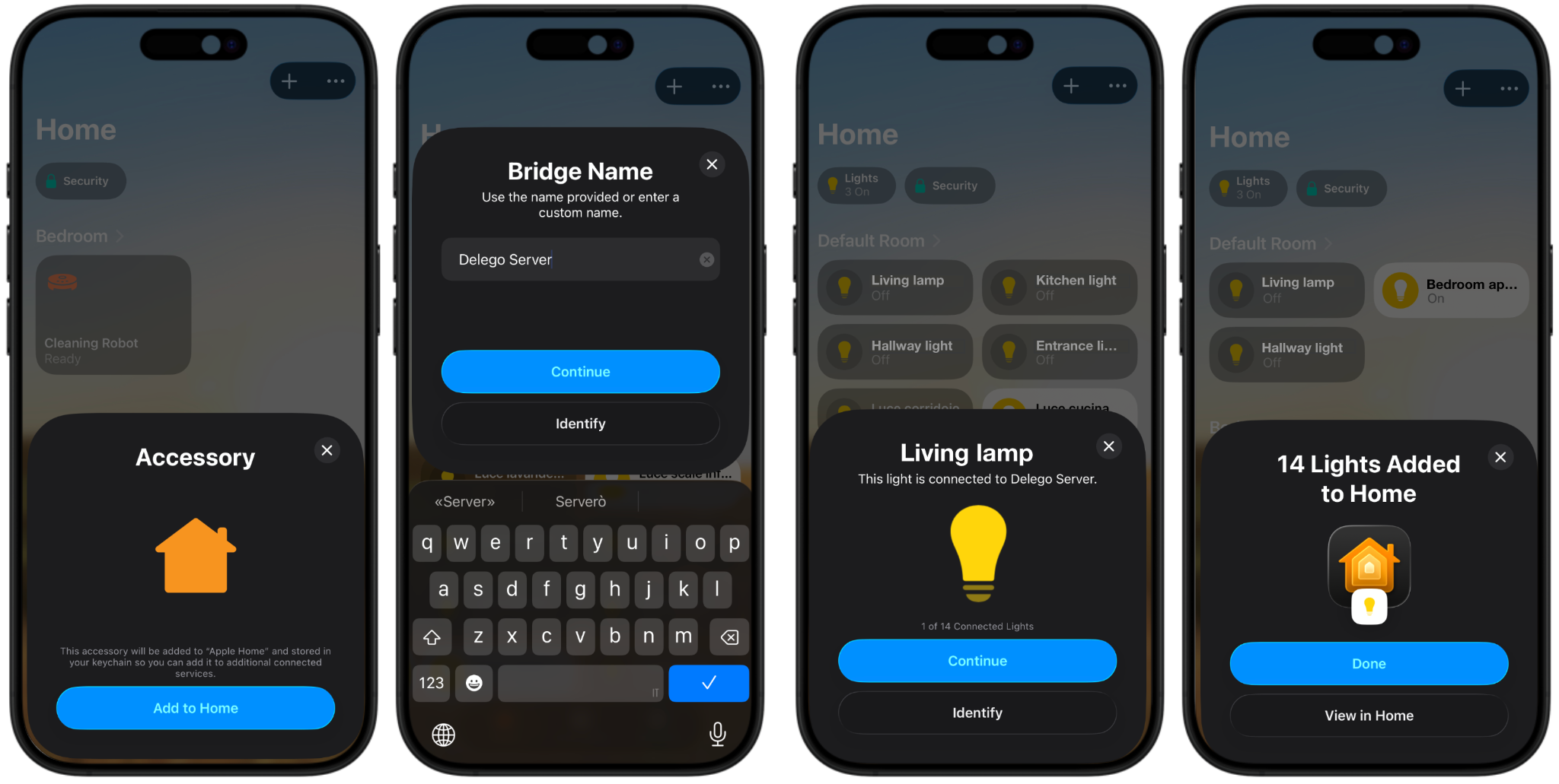 Steps of the pairing on the app