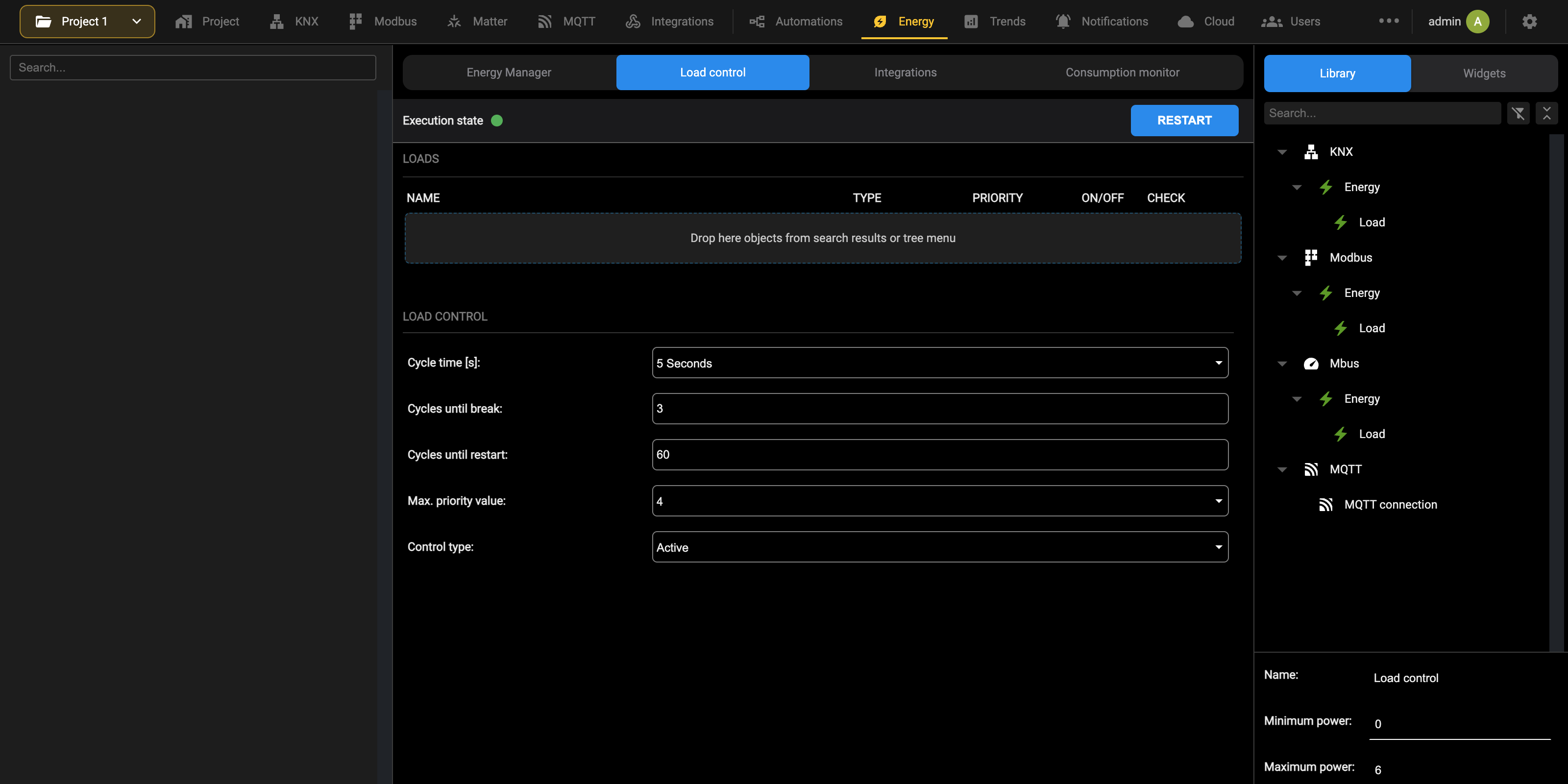 Load control tab