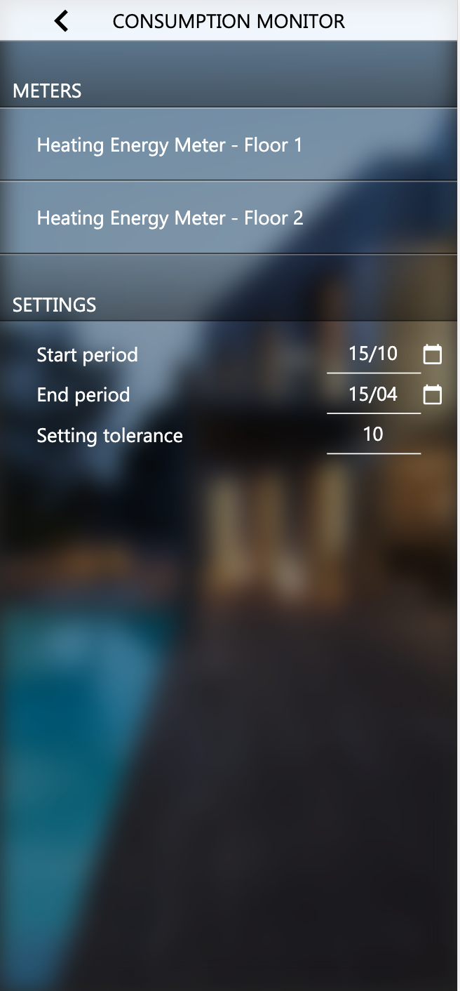 Meters and settings of a category