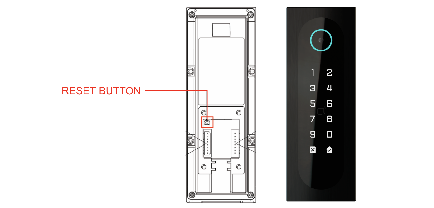 Reset button of the Accédo Key