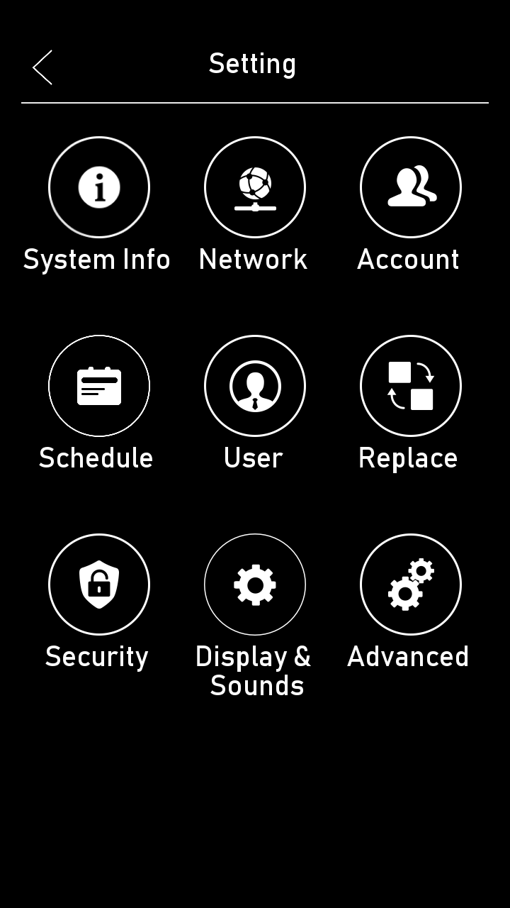 Configuration menu of the DICO
