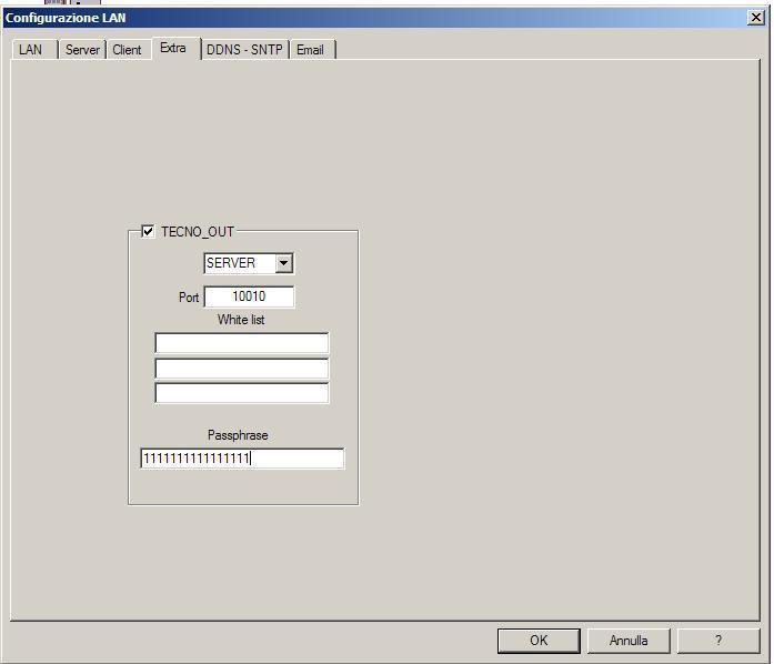 Tecno-Out settings in the Extra tab