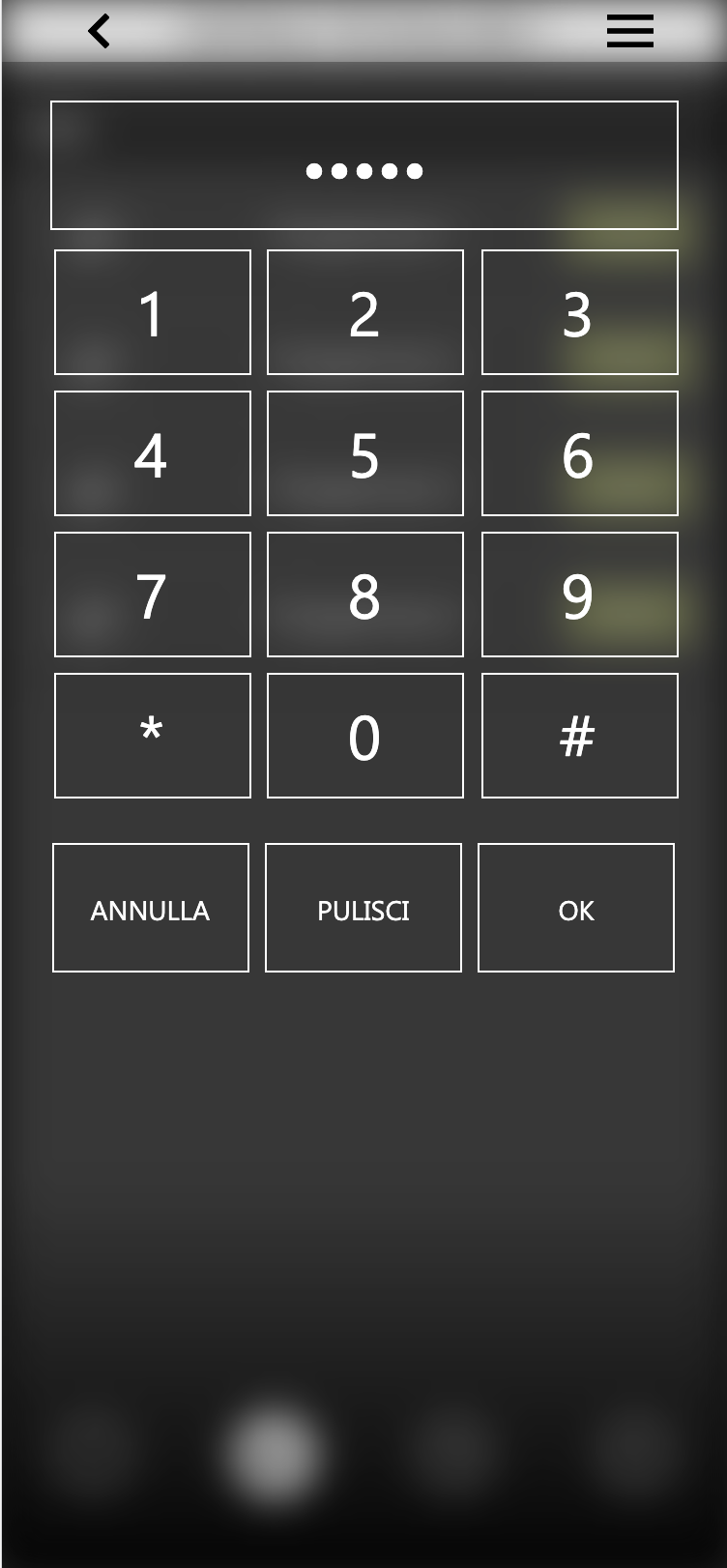 PIN keypad shown before a command