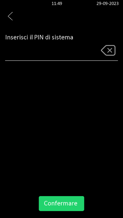 System PIN request