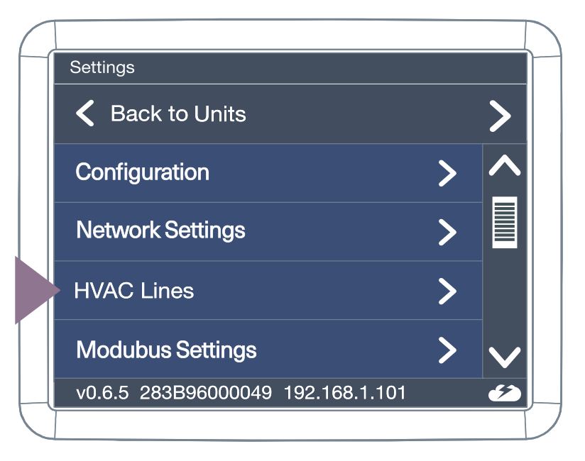 Configuration menu