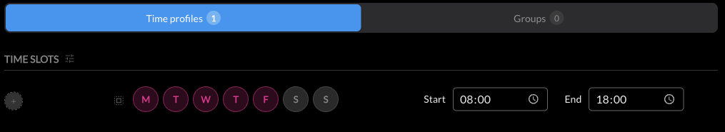 Time slot editor