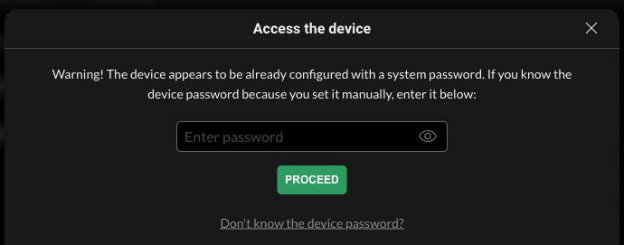 Existing-password prompt