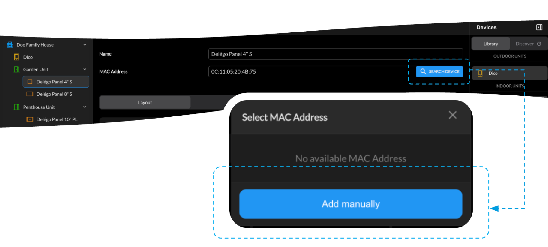 Add manually dialog